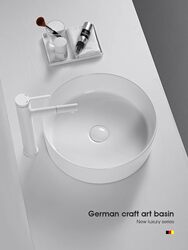 Light Luxury Round Countertop Basin, Small Size Ultra-Thin Wash Basin for Balcony, Household Ceramic Bathroom Mini Washbasin Light Luxury Round Countertop Basin, Small Size Ultra-Thin Wash Basin for Balcony, Household Ceramic Bathroom Mini Washbasin