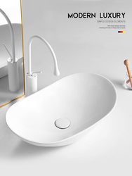 Light Luxury Bathroom Countertop Washbasin Single Basin Creative Art Ingot Ceramic Balcony Washbasin Home Use Light Luxury Bathroom Countertop Washbasin Single Basin Creative Art Ingot Ceramic Balcony Washbasin Home Use