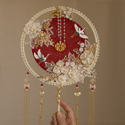 Wedding Fan Gift for the Bride, DIY Material Kit for the Newlyweds, Handmade High-End Xiuhe Dress, Double-Sided, Gift for Best Friend Getting Married Wedding Fan Gift for the Bride, DIY Material Kit for the Newlyweds, Handmade High-End Xiuhe Dress, Double-Sided, Gift for Best Friend Getting Married