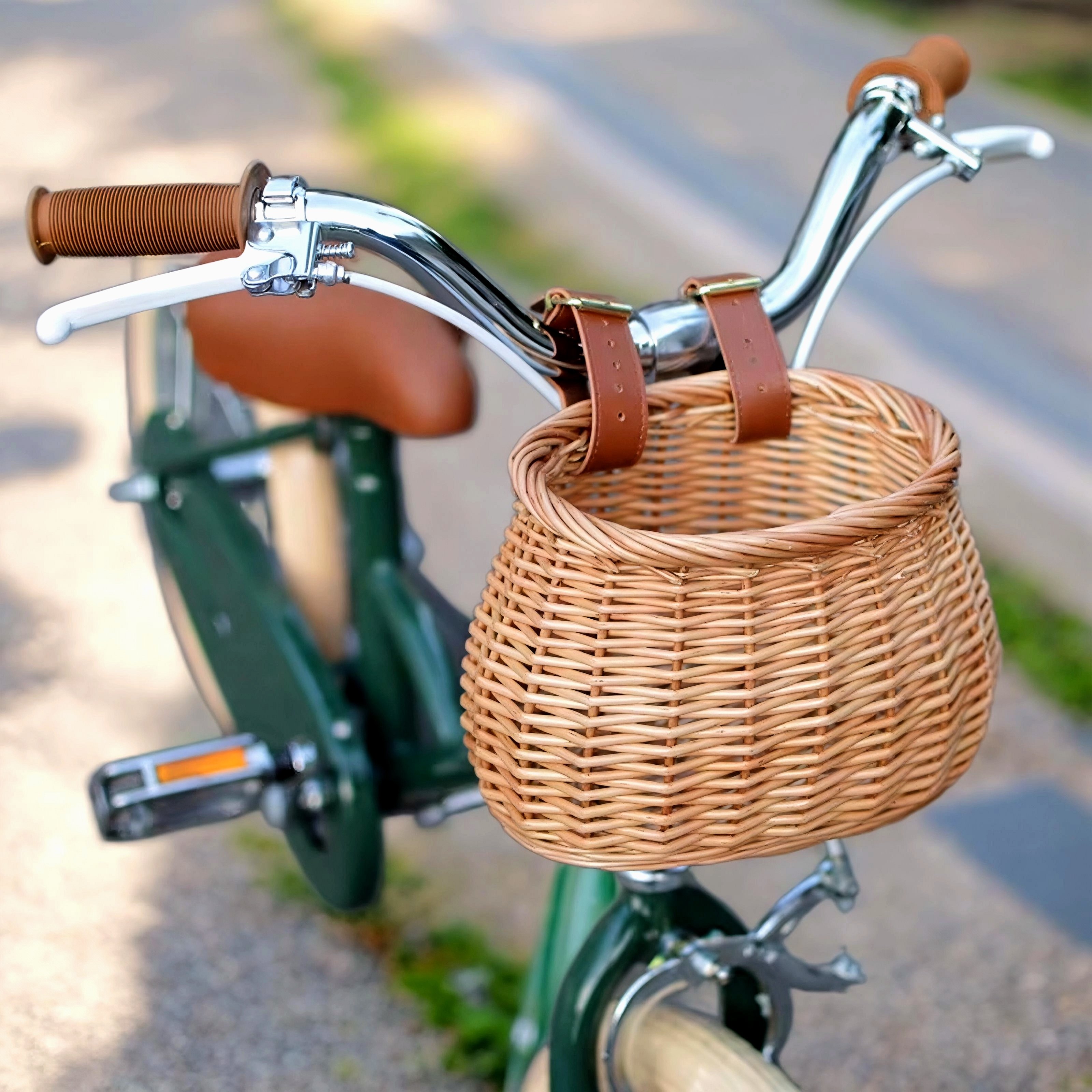 Cesta de Mimbre de Ratán Patinete, Bicicleta o Andador para Bebé