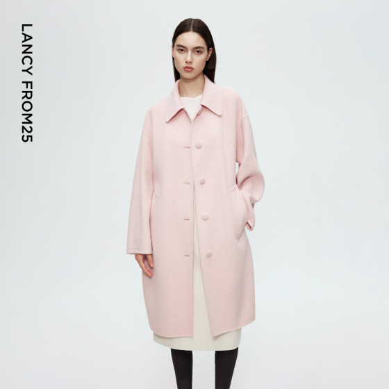 Langzi pure wool lapel slim wool coat design sense lazy wool coat women's new winter style in 2025 Langzi pure wool lapel slim wool coat design sense lazy wool coat women's new winter style in 2025