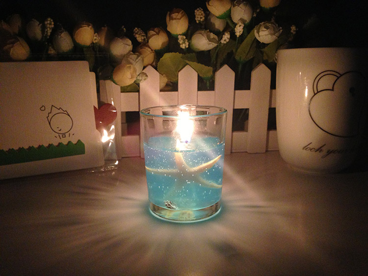 [新梦奇] 千年以后 创意梦幻海洋果冻蜡烛浪漫新奇欧式烛光晚餐玻璃杯