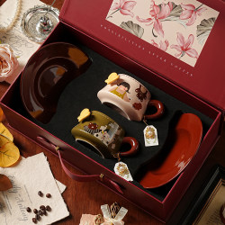 Ceramic Coffee Cup, High-End, Exquisite, Retro, French Style, Particularly Beautiful Coffee Cup Set, Wedding Gift for Newlyweds Ceramic Coffee Cup, High-End, Exquisite, Retro, French Style, Particularly Beautiful Coffee Cup Set, Wedding Gift for Newlyweds