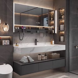 Slate Hot-Bent Integrated Basin Bathroom Cabinet Combination Washbasin Washbasin Cabinet Basin Bathroom Cabinet Washbasin Integrated Basin Slate Hot-Bent Integrated Basin Bathroom Cabinet Combination Washbasin Washbasin Cabinet Basin Bathroom Cabinet Washbasin Integrated Basin
