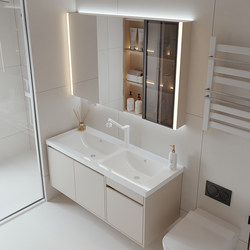 Cream Style Ceramic Double Basin New Integrated Basin Bathroom Cabinet Combination Bathroom Washbasin Washbasin Cabinet Washbasin Cream Style Ceramic Double Basin New Integrated Basin Bathroom Cabinet Combination Bathroom Washbasin Washbasin Cabinet Washbasin