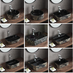 Countertop Basin Black Ceramic Household Art Basin Small Apartment Bathroom Colorful Basin Single-Hole Washbasin Handwashing Basin Countertop Basin Black Ceramic Household Art Basin Small Apartment Bathroom Colorful Basin Single-Hole Washbasin Handwashing Basin