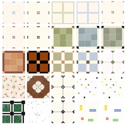 Retro Tulip Bathroom Tiles 400×400 Tiles B&B Kitchen Balcony Non-Slip Tiles Blue Floor Tiles Retro Tulip Bathroom Tiles 400×400 Tiles B&B Kitchen Balcony Non-Slip Tiles Blue Floor Tiles