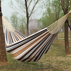 Canvas Hammock Outdoor Thickened Canvas Anti-Rollover Sleeping Swing Outdoor Adult Hanging Tree Outdoor Camping Style Portable Canvas Hammock Outdoor Thickened Canvas Anti-Rollover Sleeping Swing Outdoor Adult Hanging Tree Outdoor Camping Style Portable