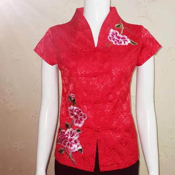 2023 summer Chinese women/wedding banquet red wedding bride mother dress Tang suit short-sleeved top work clothes
2023 summer Chinese women/wedding banquet red wedding bride mother dress Tang suit short-sleeved top work clothes