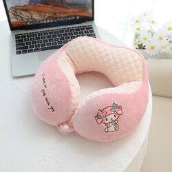 Cute Japanese girl heart Melody Kuromi summer cooling ice bean U-shaped pillow neck pillow convenient for travel Cute Japanese girl heart Melody Kuromi summer cooling ice bean U-shaped pillow neck pillow convenient for travel