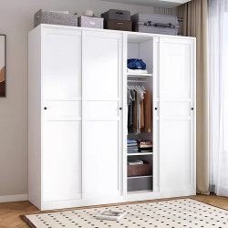 Steel Wardrobe for Home Bedroom Sliding Door Storage Wardrobe Assembly Thickened Iron Sheet Children's Room Wardrobe Large Capacity Steel Wardrobe for Home Bedroom Sliding Door Storage Wardrobe Assembly Thickened Iron Sheet Children's Room Wardrobe Large Capacity