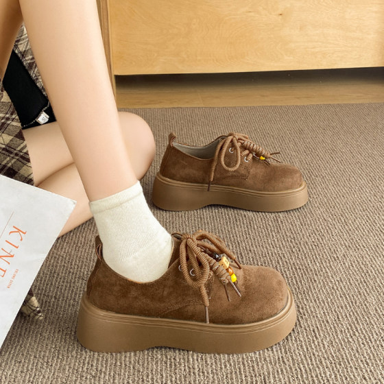 Birken Shoes Women's 2025 New Autumn Leather Full-Included Boken Shoes Lace Heel Women's Thick Sole Heels High-Enhanced Single Shoes Large Head
Birken Shoes Women's 2025 New Autumn Leather Full-Included Boken Shoes Lace Heel Women's Thick Sole Heels High-Enhanced Single Shoes Large Head
