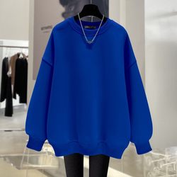 medium long sweatshirt loose pullover round neck medium long sweatshirt loose pullover round neck