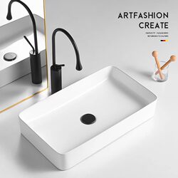 Modern Simple Countertop Basin Household Ceramic Wash Basin Bathroom Washbasin Balcony Square Art Basin Modern Simple Countertop Basin Household Ceramic Wash Basin Bathroom Washbasin Balcony Square Art Basin