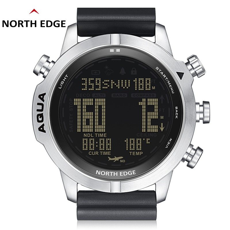 Reloj de Buceo Digital North Edge Aqua 100m Impermeable, Brújula