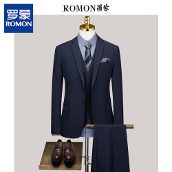 Romon Suit Men's Suit Business Professional Formal Three-Piece Suit for Work Interview Groom Wedding Suit Dress Romon Suit Men's Suit Business Professional Formal Three-Piece Suit for Work Interview Groom Wedding Suit Dress
