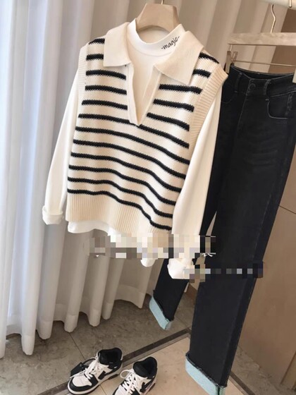Simple and versatile fashionable shirt lapel striped vest thickened 90-125*0.5kg
Simple and versatile fashionable shirt lapel striped vest thickened 90-125*0.5kg