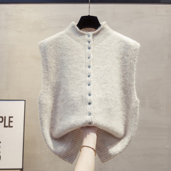 Cardigan Half-Turnneck Knitted Vest Vest 2025 Autumn and Winter New Loose Outer Wear Horse Clip Layer Sweater Vest
Cardigan Half-Turnneck Knitted Vest Vest 2025 Autumn and Winter New Loose Outer Wear Horse Clip Layer Sweater Vest