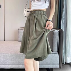 Ice silk quick-drying five-point wide-leg pants for women summer Yamamoto pants Ice silk quick-drying five-point wide-leg pants for women summer Yamamoto pants