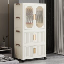 Transparent Baby Wardrobe, Small Baby Closet, Multi-Layer Bedroom Storage Cabinet, Simple Folding Wardrobe, No Installation Required Transparent Baby Wardrobe, Small Baby Closet, Multi-Layer Bedroom Storage Cabinet, Simple Folding Wardrobe, No Installation Required