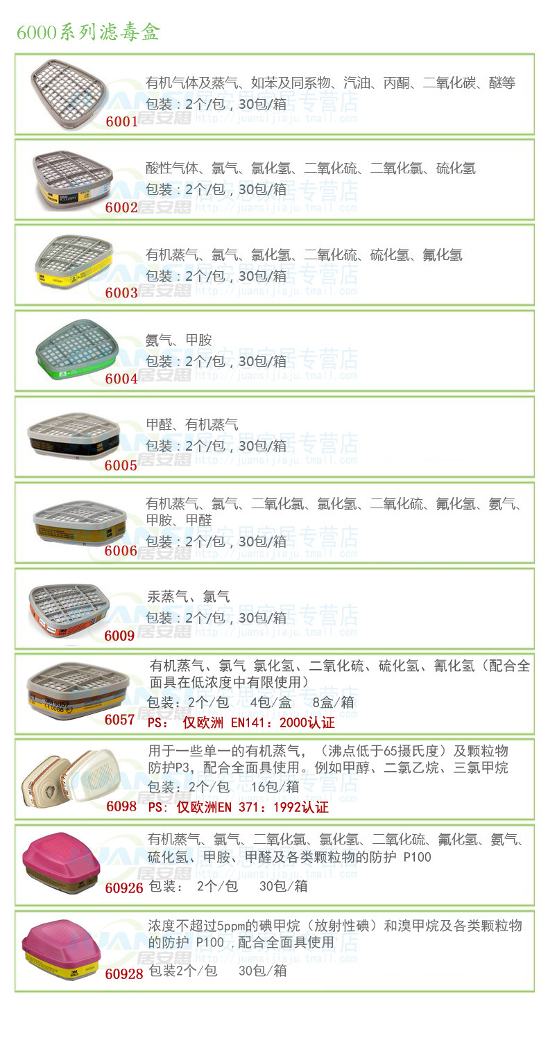 Респираторы, Защитные маски Коробка ядом фильтр 3М 6001 фильтр химической краской анти-6200 маска 7502 маска фильтр аксессуары с анти-псевдо-Тан 3m 3m/6001