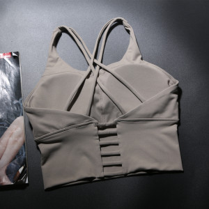 Gentle thin strap beautiful back sports bra women shock-proof gathering running and fitness sexy small suspender cross yoga underwear 
Gentle thin strap beautiful back sports bra women shock-proof gathering running and fitness sexy small suspender cross yoga underwear