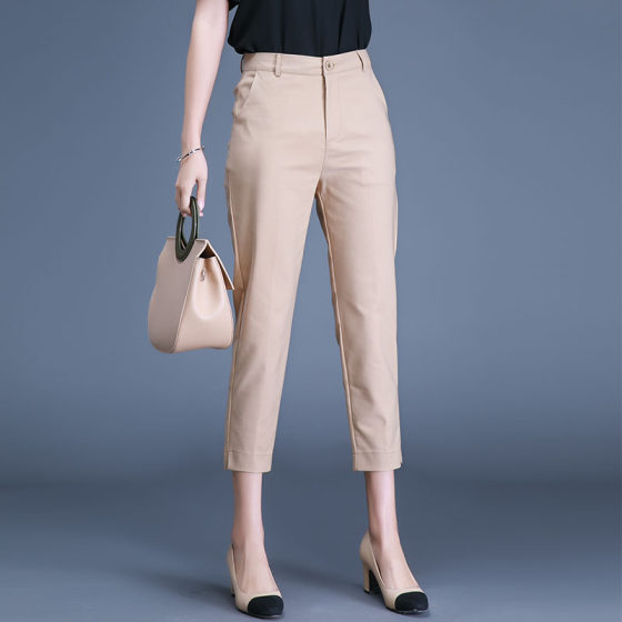 Cropped pants for women with small feet trousers spring and summer elastic large size fat mm cigarette tube Harun radish nine-point casual pants trendy thin style
Cropped pants for women with small feet trousers spring and summer elastic large size fat mm cigarette tube Harun radish nine-point casual pants trendy thin style