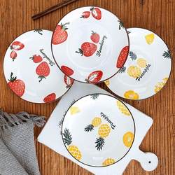 Household Ceramic Plate, Trendy on Instagram, Creative Fruit Plate, Dessert Plate, Dish Plate, Vegetable Plate, Soup Plate, Deep Round Plate Household Ceramic Plate, Trendy on Instagram, Creative Fruit Plate, Dessert Plate, Dish Plate, Vegetable Plate, Soup Plate, Deep Round Plate