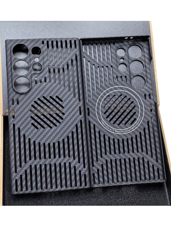S24, S24 Plus, S24 Ultra Rimless Borderless Frame Lightweight Magnetic Hollow Heatsink Heat Dissipation Carbon Fiber Samsung