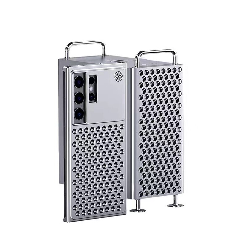 Unique Aluminum Metal Camera Lens Protection Perforated Heatsink Heat Dissipation High End Premium S24, S24 Plus, S24 Ultra