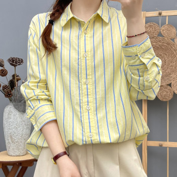 Women's mid-length pure cotton oxford long-sleeved shirt layered Women's mid-length pure cotton oxford long-sleeved shirt layered