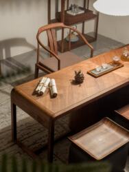 New Chinese style North American black walnut tea table casual modern home tea room studio Kung Fu tea making table New Chinese style North American black walnut tea table casual modern home tea room studio Kung Fu tea making table