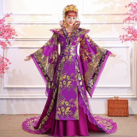 Hanfu full set of ancient costumes and a set of female Tang Dynasty imperial concubines costumes ancient adult purple queen palace costume performance costumes Hanfu full set of ancient costumes and a set of female Tang Dynasty imperial concubines costumes ancient adult purple queen palace costume performance costumes