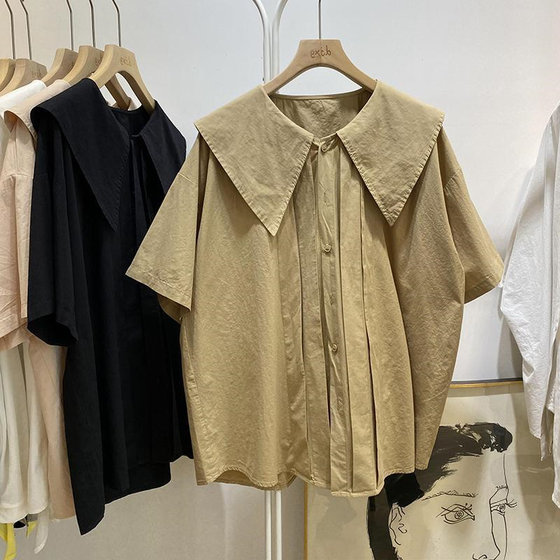 Summer model fat girl 2-300*0.5kg extra large size lazy style age-reducing short-sleeved doll collar splicing shirt women's clothing ins
Summer model fat girl 2-300*0.5kg extra large size lazy style age-reducing short-sleeved doll collar splicing shirt women's clothing ins