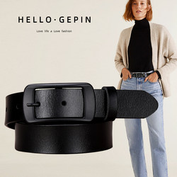 Women's Genuine Leather Belt, Versatile Vintage Belt, Black Fashion ins Style Decorative Belt for Jeans, Trendy Women's Genuine Leather Belt, Versatile Vintage Belt, Black Fashion ins Style Decorative Belt for Jeans, Trendy