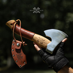 G&B Grumpy Bear Viking Niman Axe Forged Woodworking Axe Hammered Firewood Splitting Axe Outdoor Axe Mountain Axe Hand Axe G&B Grumpy Bear Viking Niman Axe Forged Woodworking Axe Hammered Firewood Splitting Axe Outdoor Axe Mountain Axe Hand Axe