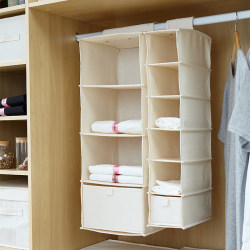 Wardrobe Hanging Storage Bag for Clothes and Underwear, Multi-Layer Drawer-Style Canvas Fabric Dormitory Hanging Closet for Home Use Wardrobe Hanging Storage Bag for Clothes and Underwear, Multi-Layer Drawer-Style Canvas Fabric Dormitory Hanging Closet for Home Use