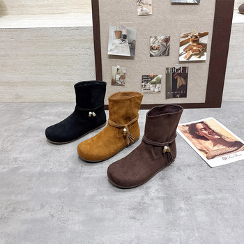 Da Yaya Large Size Women's Shoes Flat Suede Delicate Short Boots 
Da Yaya Large Size Women's Shoes Flat Suede Delicate Short Boots