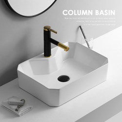 Nordic Style Ceramic Countertop Basin, Single Basin Bathroom Washbasin, Home Balcony Basin, Light Luxury Style Nordic Style Ceramic Countertop Basin, Single Basin Bathroom Washbasin, Home Balcony Basin, Light Luxury Style