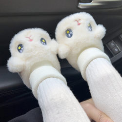 Winter Newborn Baby Cartoon Plush Thickened Pre-Walker Shoes and Socks, Unisex Baby Cotton Shoes, Furry Shoes, Floor Warm Shoes Winter Newborn Baby Cartoon Plush Thickened Pre-Walker Shoes and Socks, Unisex Baby Cotton Shoes, Furry Shoes, Floor Warm Shoes