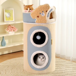 Cat Climbing Frame, Cat House, Cat Tree All-In-One, Multi-Layer Cat Tree with Holes, Winter Double-Layer Cat Scratching Board, Winter Cat House, Winter Warmth Cat Climbing Frame, Cat House, Cat Tree All-In-One, Multi-Layer Cat Tree with Holes, Winter Double-Layer Cat Scratching Board, Winter Cat House, Winter Warmth