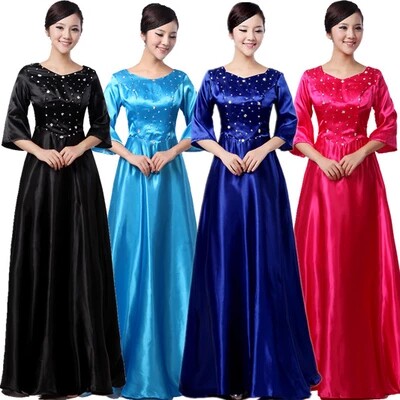 Chorus performance costume/women's long skirt new style big sway dress adult modern middle-aged and elderly performance long dress
Chorus performance costume/women's long skirt new style big sway dress adult modern middle-aged and elderly performance long dress