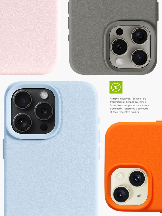 Seepoo Rubber Aqua Anti Slip Business Minimal 15, 15 Plus, 15 Pro, 15 Pro Max iPhone Case