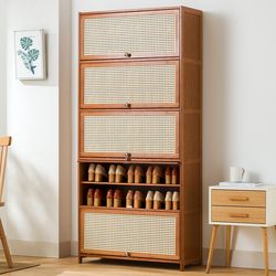 Imitation Rattan Shoe Cabinet for Home Entrance, Simple Shoe Rack, Economical, Suitable for Indoor Use, Aesthetically Pleasing, Multi-Layer Dustproof Storage for Dormitories Imitation Rattan Shoe Cabinet for Home Entrance, Simple Shoe Rack, Economical, Suitable for Indoor Use, Aesthetically Pleasing, Multi-Layer Dustproof Storage for Dormitories