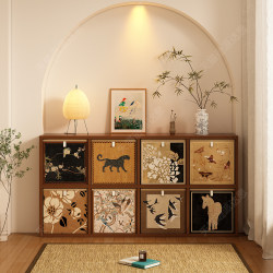 Medieval-Style Solid Wood Bookcase, Floor-Standing Storage Rack, Living Room Household Storage Cabinet, Storage Grid Cabinet, Display Cabinet Medieval-Style Solid Wood Bookcase, Floor-Standing Storage Rack, Living Room Household Storage Cabinet, Storage Grid Cabinet, Display Cabinet