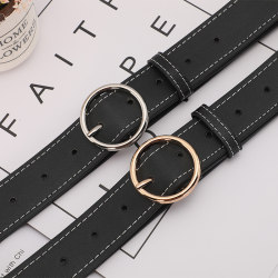 Round Buckle Belt for Women, Wide, ins Style, for Jeans, Fashionable, Korean, Simple, Versatile, Decorative, Student, Casual, Black Belt Round Buckle Belt for Women, Wide, ins Style, for Jeans, Fashionable, Korean, Simple, Versatile, Decorative, Student, Casual, Black Belt
