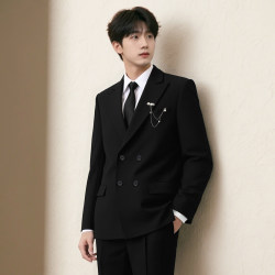 Woodpecker Acetate Wool Suit Fashionable Casual High-End Gentleman Loose Suit Men's Wedding Engagement Groom Woodpecker Acetate Wool Suit Fashionable Casual High-End Gentleman Loose Suit Men's Wedding Engagement Groom