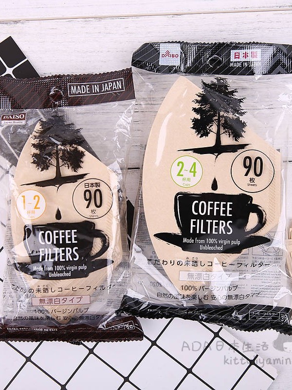 ダイソー　テーブルペーパー　コーヒー柄 コーヒーフィルター（円すい形、1ー4杯用、50枚） -100均