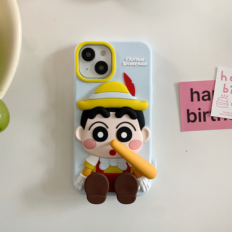 Pinochio Funny Unique Funny 3D Cartoon Creative Soft Cute Girls 15, 14, 13, 12, 11 iPhone Case