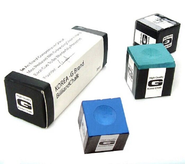 Мел для кия 韩国g牌巧克粉中式黑8 英式小头杆斯诺克浅绿色干性巧粉 Jassinry